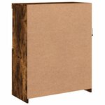 vidaXL Buffet avec lumières LED chêne fumé 81x37x100 cm