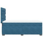 vidaXL Sommier à lattes de lit avec matelas bleu 90x190 cm velours