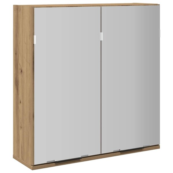 vidaXL Armoire à miroir de salle de bain chêne artisanal 64x20x66 5 cm