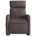vidaXL Fauteuil inclinable de massage Marron foncé Tissu