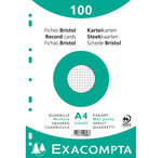 Paquet de 100 Fiches BRIST.BLC 210/297 5X5 PERF S/FILM x 10 EXACOMPTA