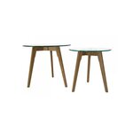 2 Tables basses rondes en verre