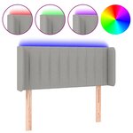 vidaXL Tête de lit à LED Gris clair 93x16x78/88 cm Tissu