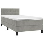 vidaXL Sommier à lattes de lit et matelas Gris clair 90x190 cm Velours
