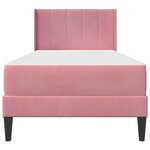 vidaXL Cadre de lit avec matelas Rose 100 x 200 cm Velours