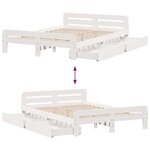 vidaXL Cadre de lit sans matelas blanc 140x200 cm bois de pin massif