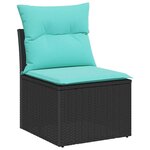 vidaXL Ensemble de canapé de jardin avec coussin 6 Pièces Noir et crème