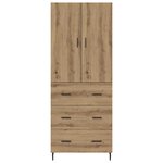 vidaXL Haut Armoire avec tiroir Chêne artisanal 69 5 x 34 x 180 cm