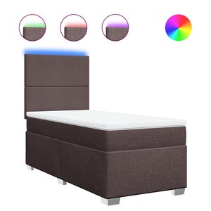 vidaXL Sommier à lattes de lit avec matelas Marron foncé 80x200 cm