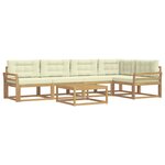 vidaXL Ensemble de canapés d'extérieur 6 pc Blanc et crème Polyester