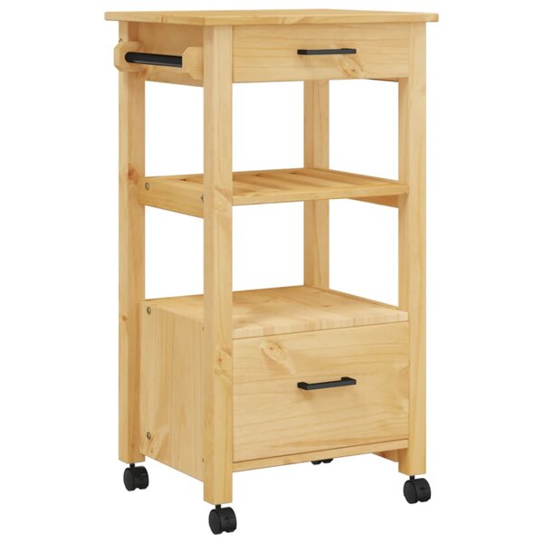 vidaXL Chariot de cuisine MONZA 48x40x90 cm bois massif de pin