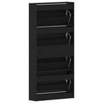 vidaXL Armoire à chaussures Chêne noir Bois d'ingénierie