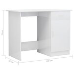 vidaXL Bureau Blanc brillant 100x50x76 cm Bois d’ingénierie