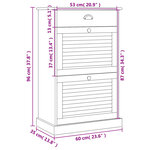 vidaXL Armoire à chaussures VIGO 60x35x96 cm blanc bois massif de pin