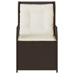 vidaXL Banc de jardin avec coussin 2 Pièces Marron Poly rotin