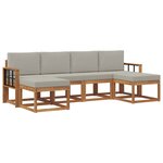vidaXL Ensemble de canapés d'extérieur 6 pc Gris Naturel et Clair