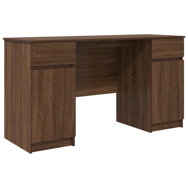 Bureau vidaXL Marron en Chêne 140x49x76 cm en Bois d'ingénierie