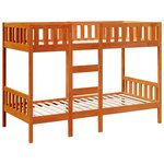 vidaXL Lit superposé cire marron 75x190 cm bois de pin massif