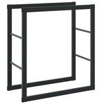 vidaXL Portant de bois de chauffage noir 55x30x61 cm acier