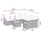 vidaXL Ensemble de canapé de jardin 9 Pièces Beige Rouge 55 x 55 x 37 cm