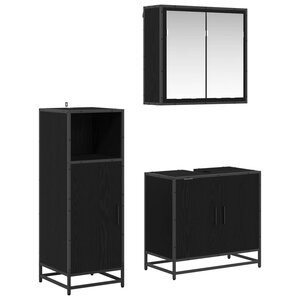 vidaXL Ensemble de mobilier de salle de bain 3 Pièces Chêne noir