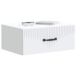 vidaXL Cabinet de chevet mural avec tiroir Blanc 49 x 34 5 x 20 cm