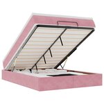 vidaXL Cadre de lit ottoman avec matelas rose 140x190 cm velours