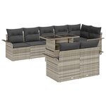 vidaXL Ensemble de canapé de jardin 9 Pièces Gris clair Poly rotin