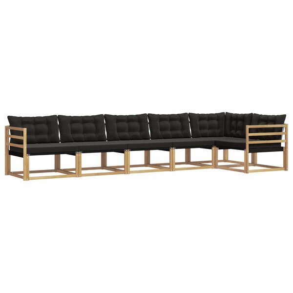 vidaXL Ensemble de canapés d'extérieur 6 pc Blanc et noir