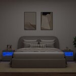 vidaXL Tables de chevet avec lumières LED 2 Pièces sonoma gris 50x40x45cm