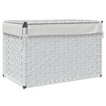 vidaXL Panier à linge avec couvercle blanc 55 5x35x34cm résine tressée