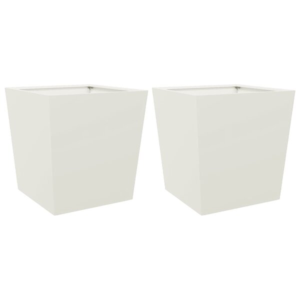 vidaXL Jardinières 2 Pièces blanc 50x50x50 cm acier