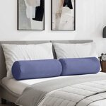 vidaXL Coussins d'accent 2 Pièces Bleu denim Ø 25 x 70 cm tissu
