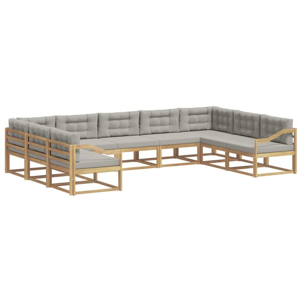 vidaXL Ensemble de canapés d'extérieur 9 pc Blanc et gris clair