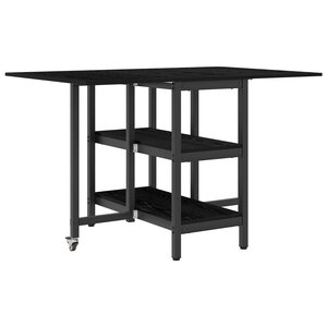 vidaXL Table à dîner 122 x 80 x 76 5 cm Bois d'ingénierie Chêne noir