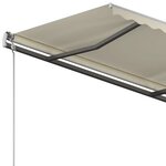 vidaXL Auvent manuel rétractable avec poteaux 3 5x2 5 m Crème