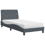 vidaXL Lit avec matelas gris foncé 90x200 cm velours