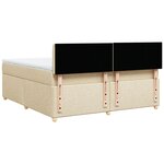 vidaXL Sommier à lattes de lit avec matelas Crème 180x200 cm Tissu