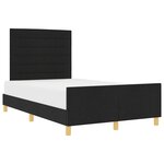 vidaXL Cadre de lit avec tête de lit Noir 120 x 190 cm tissu