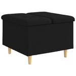 vidaXL Pouf de rangement avec coussin Noir 60 x 60 x 45 cm tissu