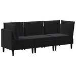 vidaXL Ensemble de meubles pour le salon 3 Pièces Noir Velours