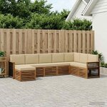 vidaXL Ensemble de canapés d'extérieur 6 pc Naturel