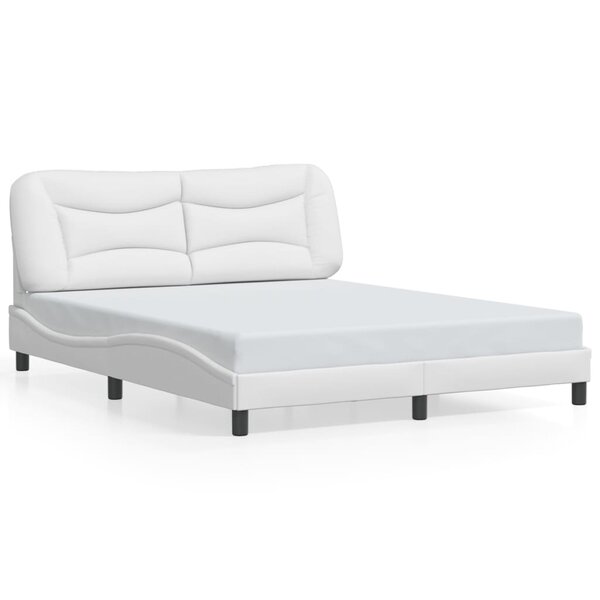 vidaXL Cadre de lit sans matelas Hvar blanc 160x200 cm similicuir
