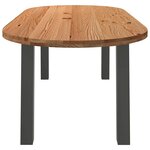 vidaXL Table à manger 220x100x74 cm bois de chêne massif ovale