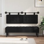 vidaXL Tête de lit suspendue Avec lumière LED Noir Tissu