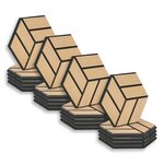 20 Panneaux muraux 30x26 hexagone naturel bois