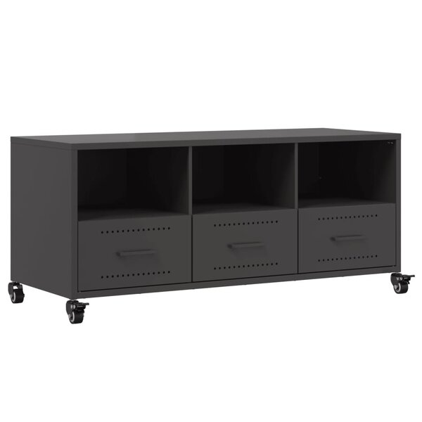 vidaXL Meuble TV noir 100 5x39x43 5 cm acier