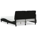 vidaXL Lit avec matelas noir 120x200 cm tissu