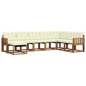 vidaXL Ensemble de canapés d'extérieur 8 pc Naturel et Crème