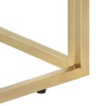 vidaXL Table basse doré acier inoxydable et verre trempé